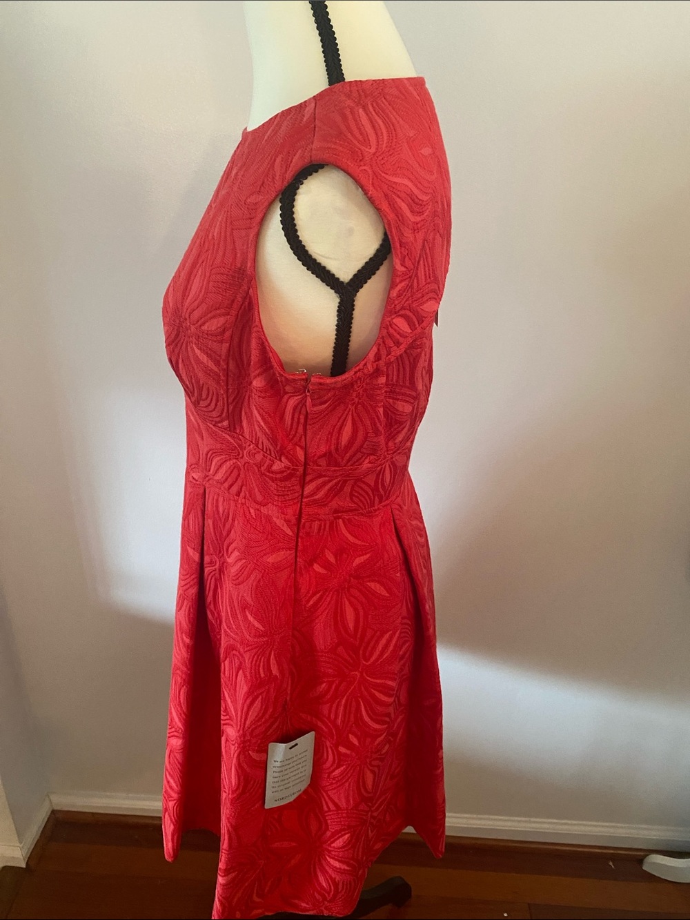Adrianna Papell NWT red box pleat full skirt dress - Picture 4 of 10